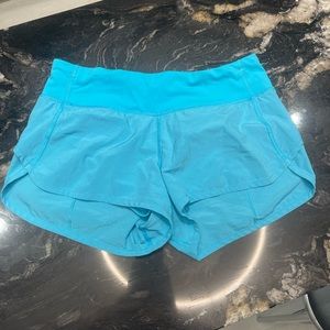 Bright blue lululemon speed up short